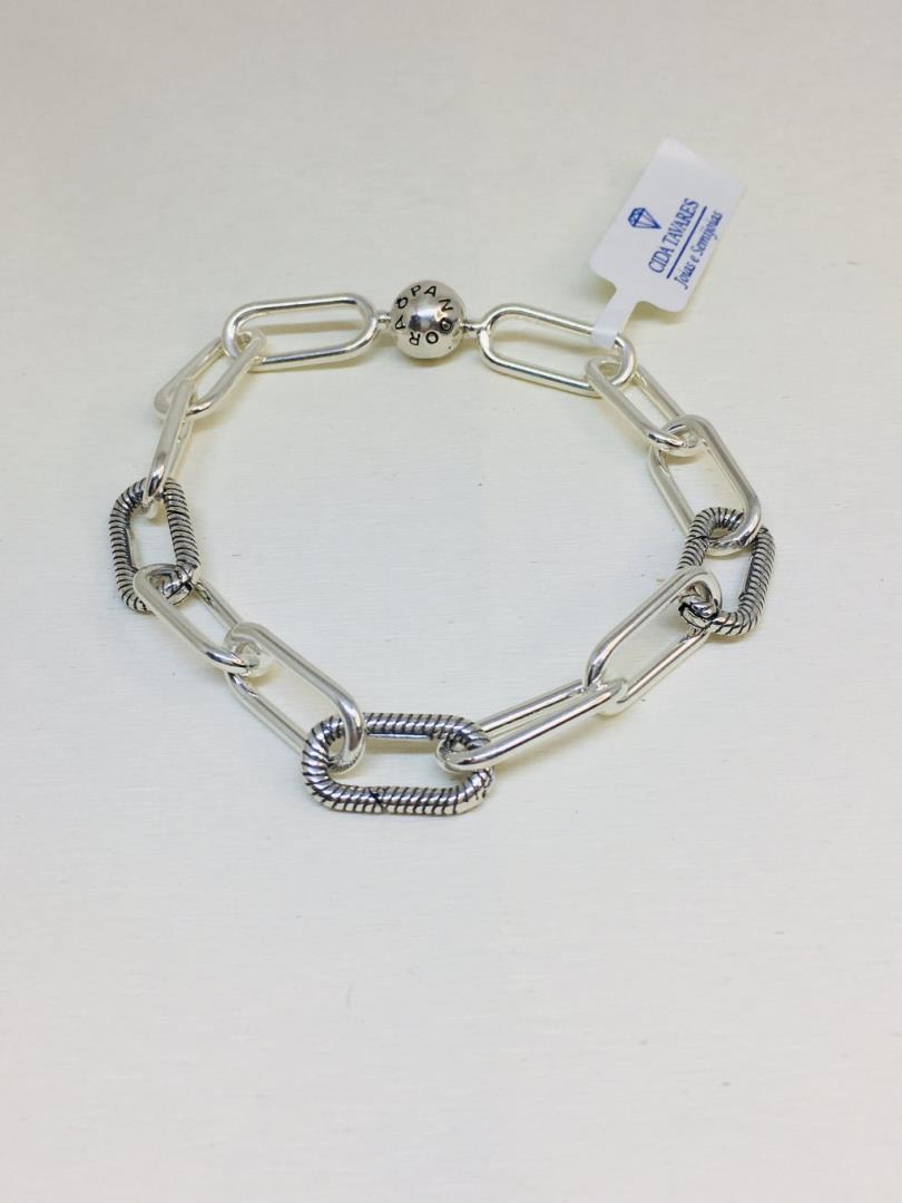 Pulseira De Prata Elos Retangulares Marca Pandora