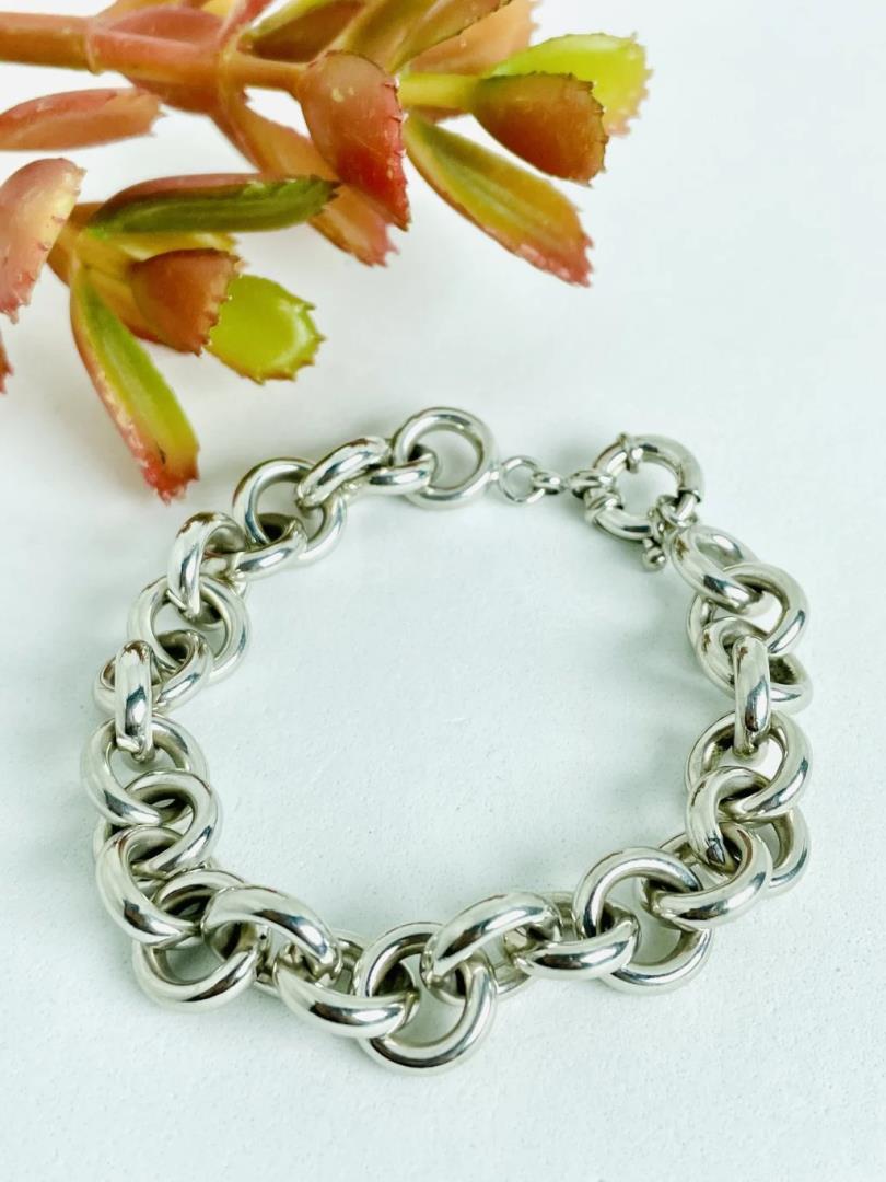 Pulseira Elo Portugês Prata Banho de Ródio