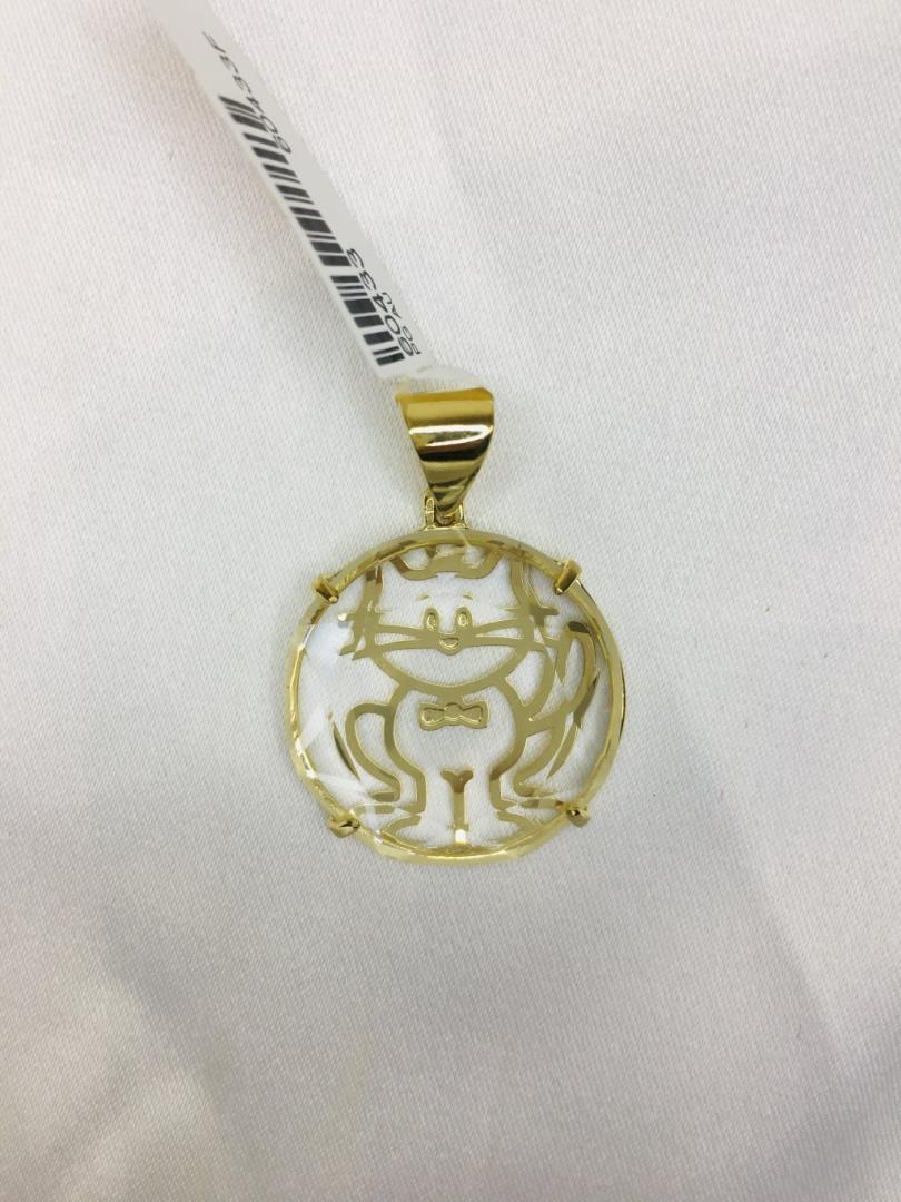 Pingente Gatinho No Cristal