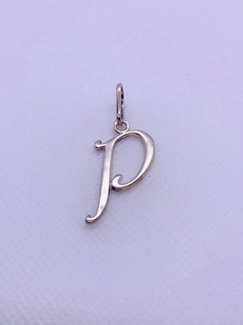 Pingente Letra P Prata 925