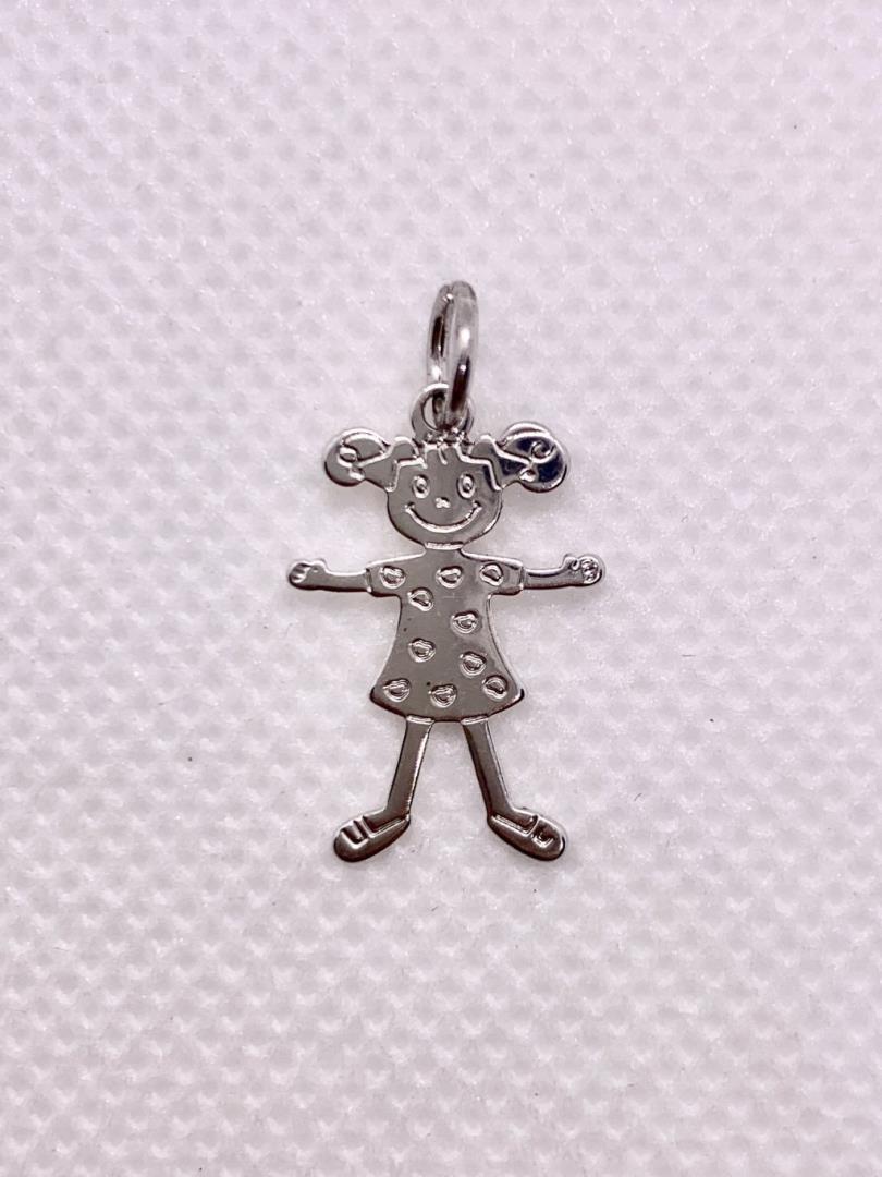 Pingente Menina Banho De Ródio