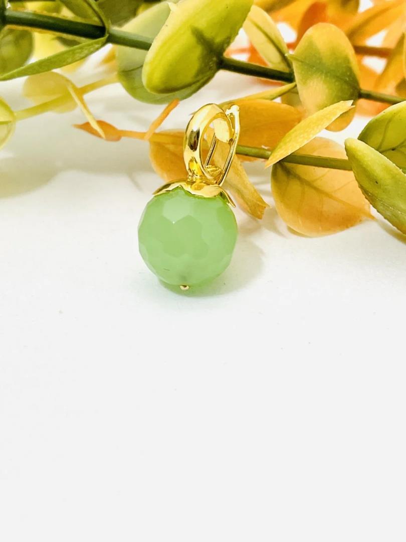 Pingente Pedra Verde Água Facetada
