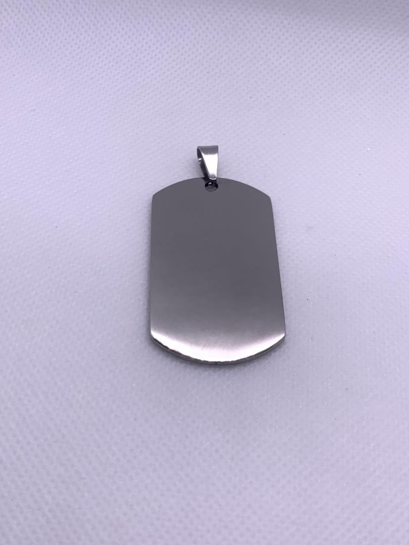 Pingente Placa De Aço