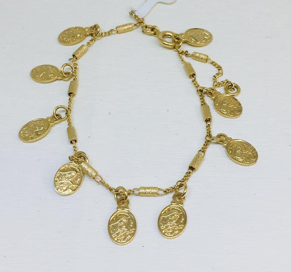 Pulseira 9 Medalhas Santa Terezinha