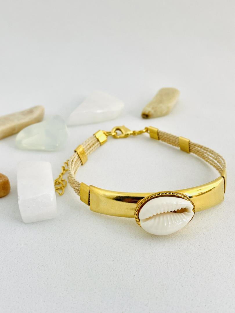 Pulseira Biojoias Feito com Palha de Buriti e Banho de Ouro