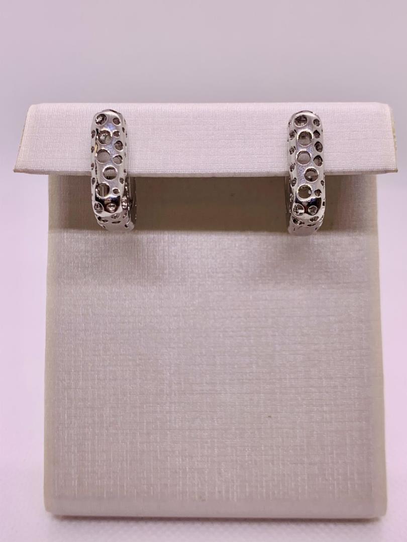 Argola Quadrada Fechada Banho de Ródo - Imagem 2