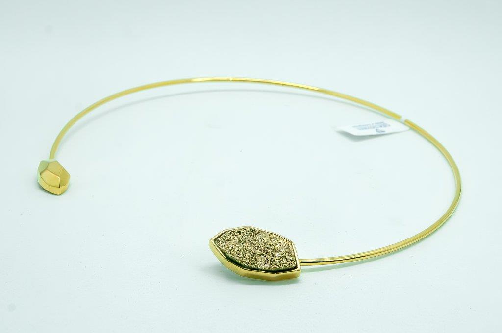 Aro De Luxo Dourado Com Pedras Drusa Ouro