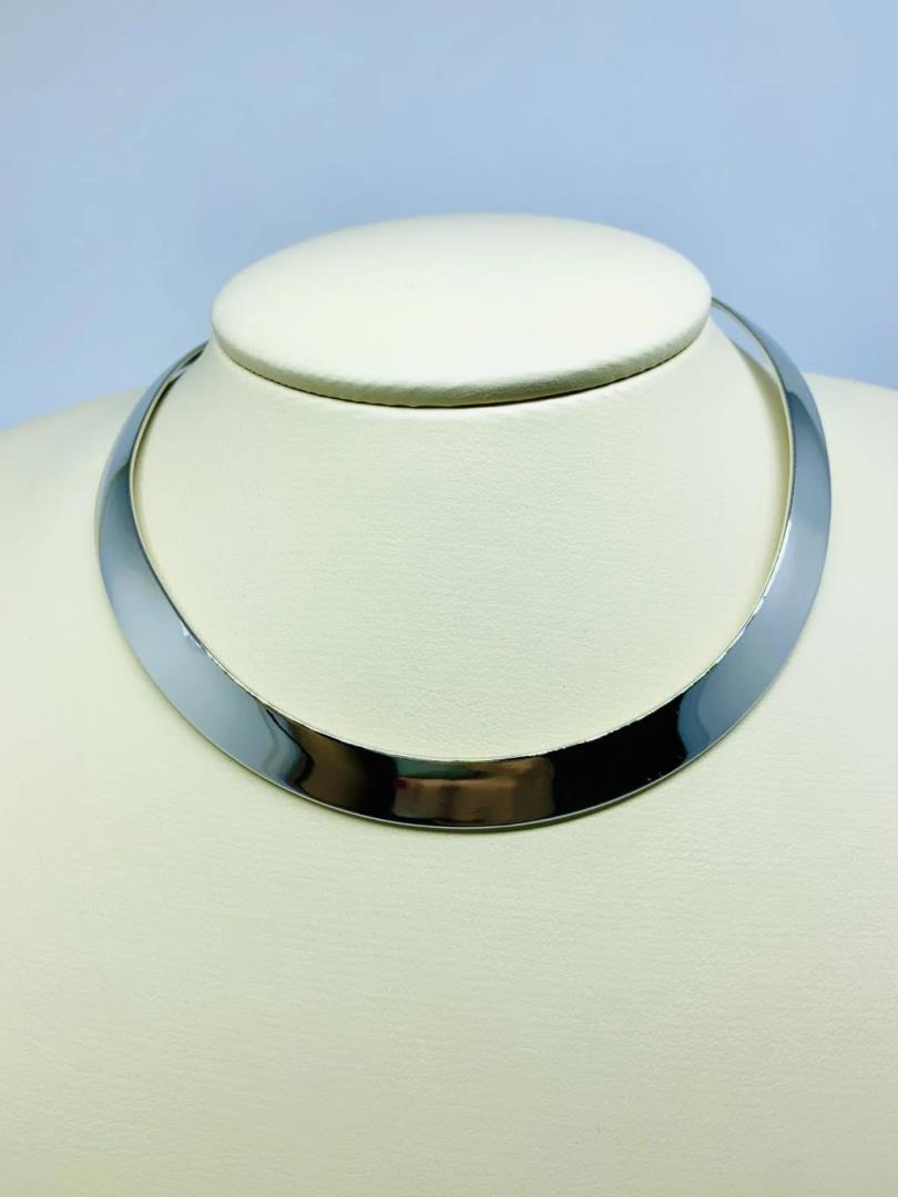 Aro Largo Aberto Prata Com Banho De Ródio