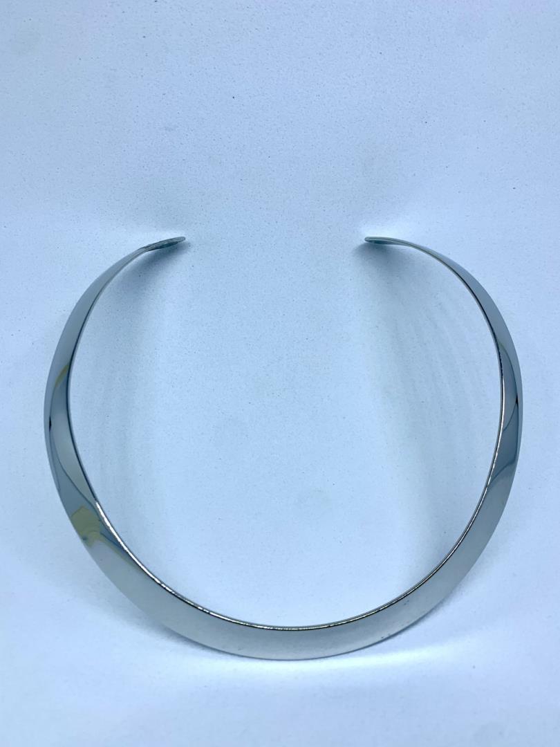 Aro Largo Aberto Prata Com Banho De Ródio - Imagem 2