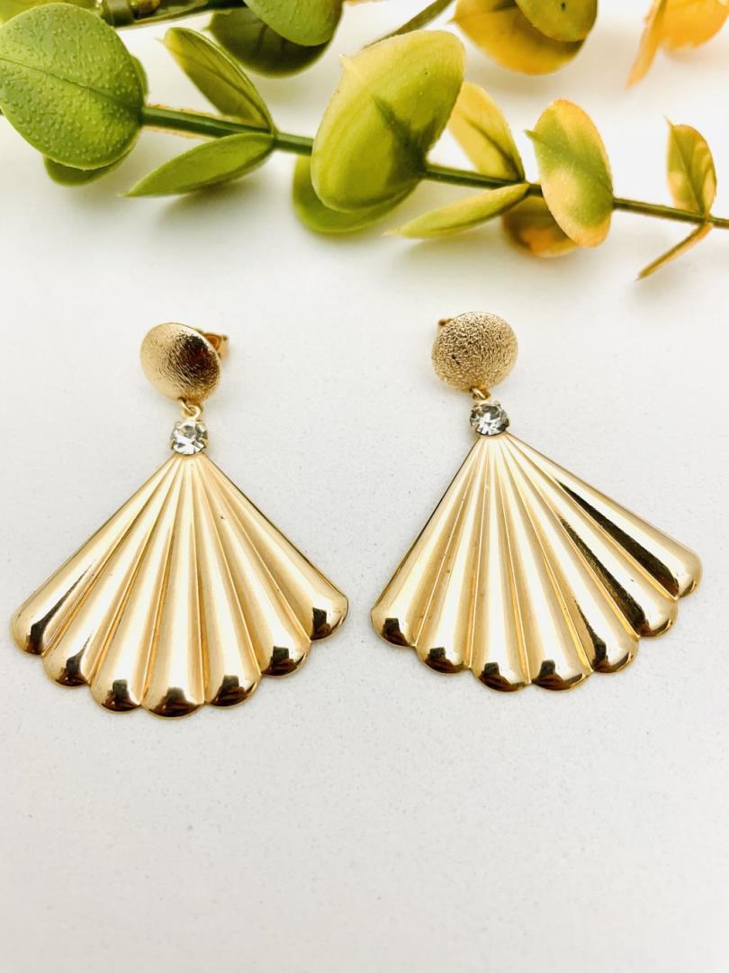 Brinco Dourado Com Zircônia