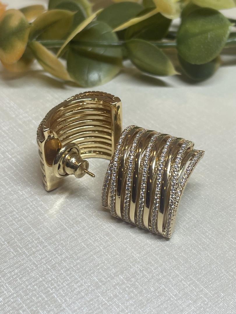 Brinco Largo Todo Cravejado