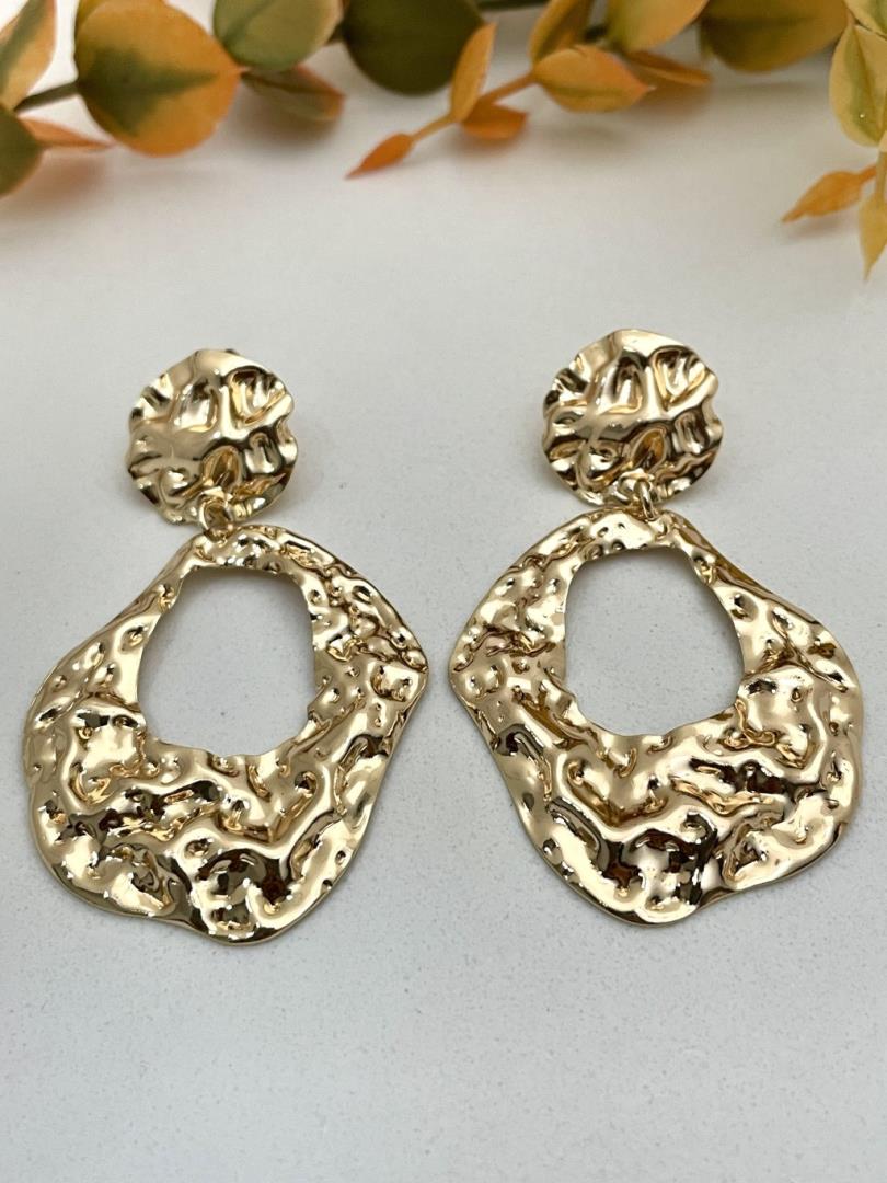 Brinco Martelado Longo Dourado - Imagem 2