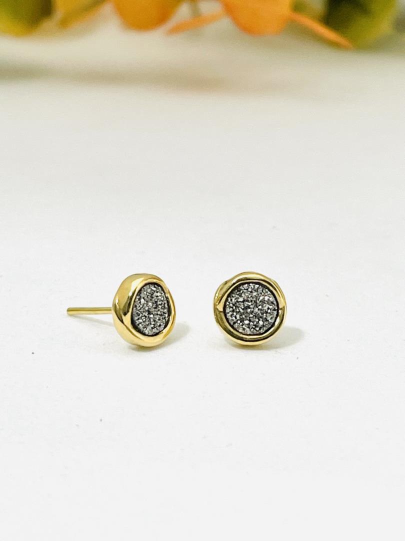 Brinco Pedra Drusa Platina