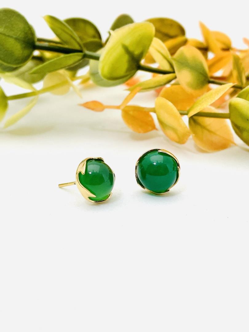 Brinco Redondo Pedra Verde