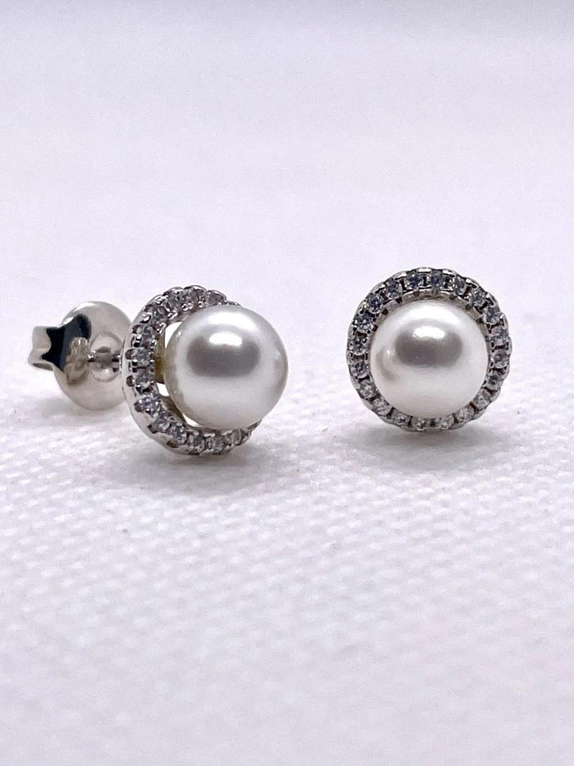 Brincos De Pérolas Com Zircônias Cravejadas - Imagem 2