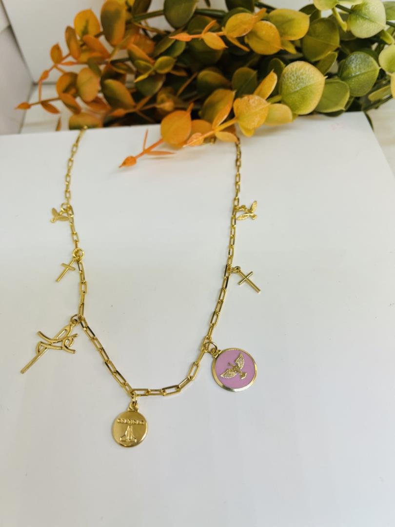 Colar Com Medalhas Religiosas