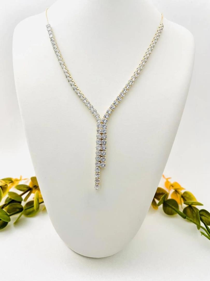 Colar Riviera Dourada com Zircônias