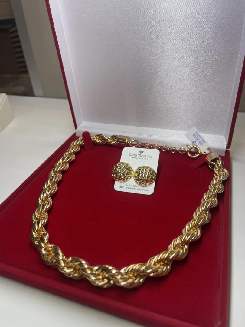 Conjunto Colar Baiano E Brinco