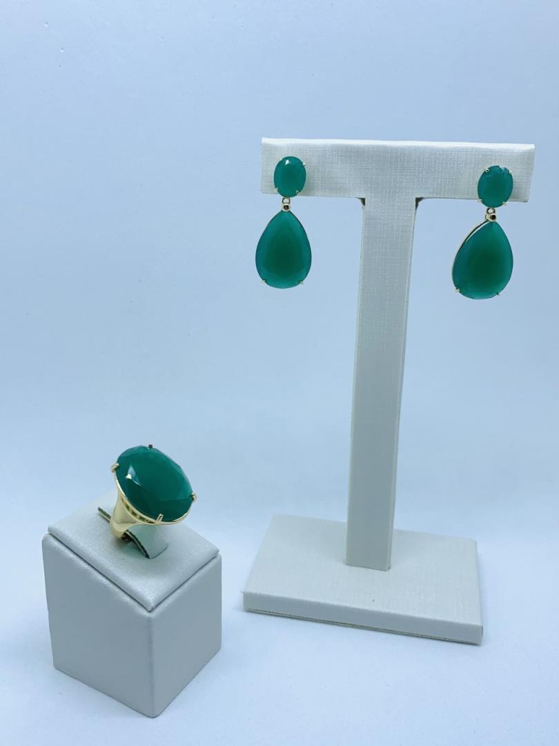 Conjunto Pedra Verde Esmeralda