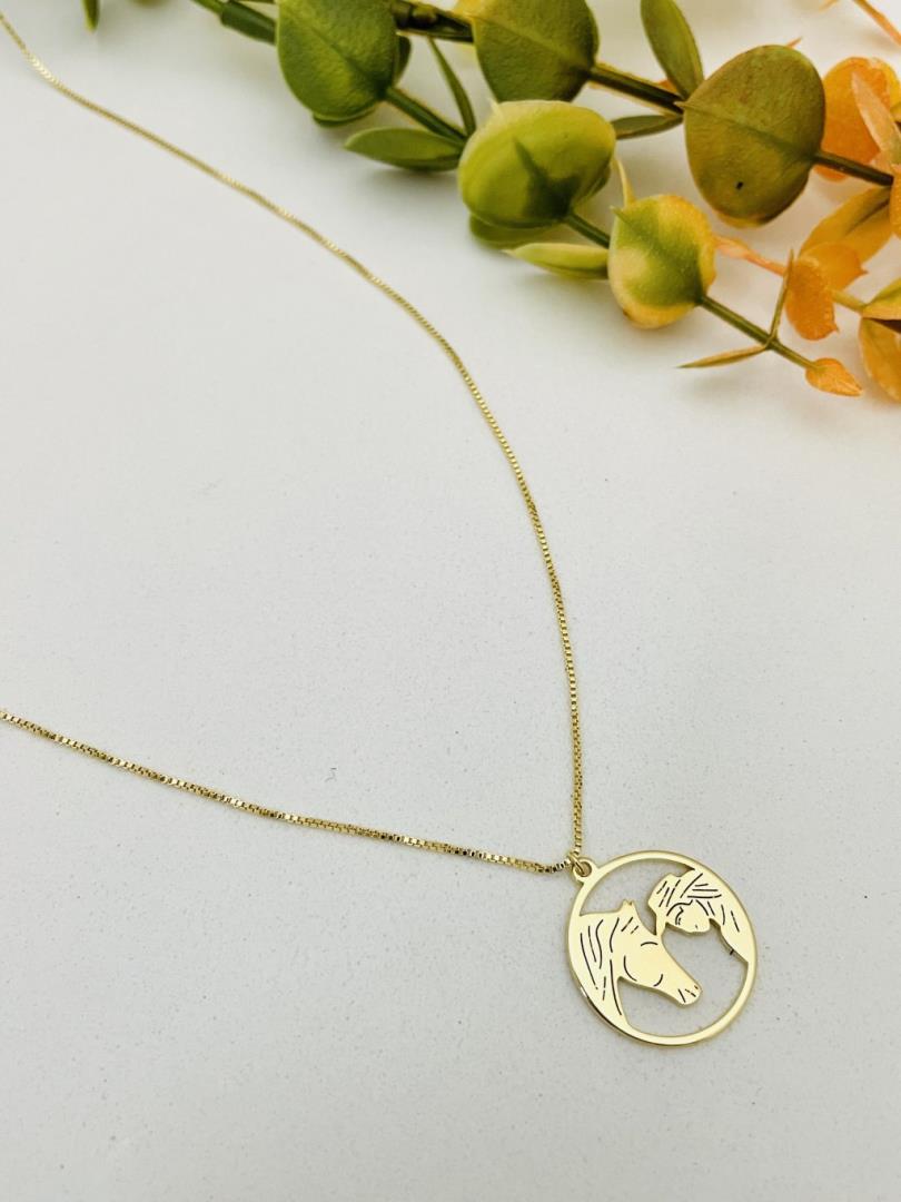 Conjunto Veneziana com Pingente Cavalo