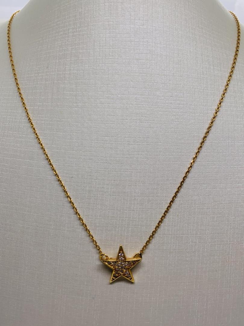 Corrente Cordão Baiano Com Pingente Estrela Cravejada