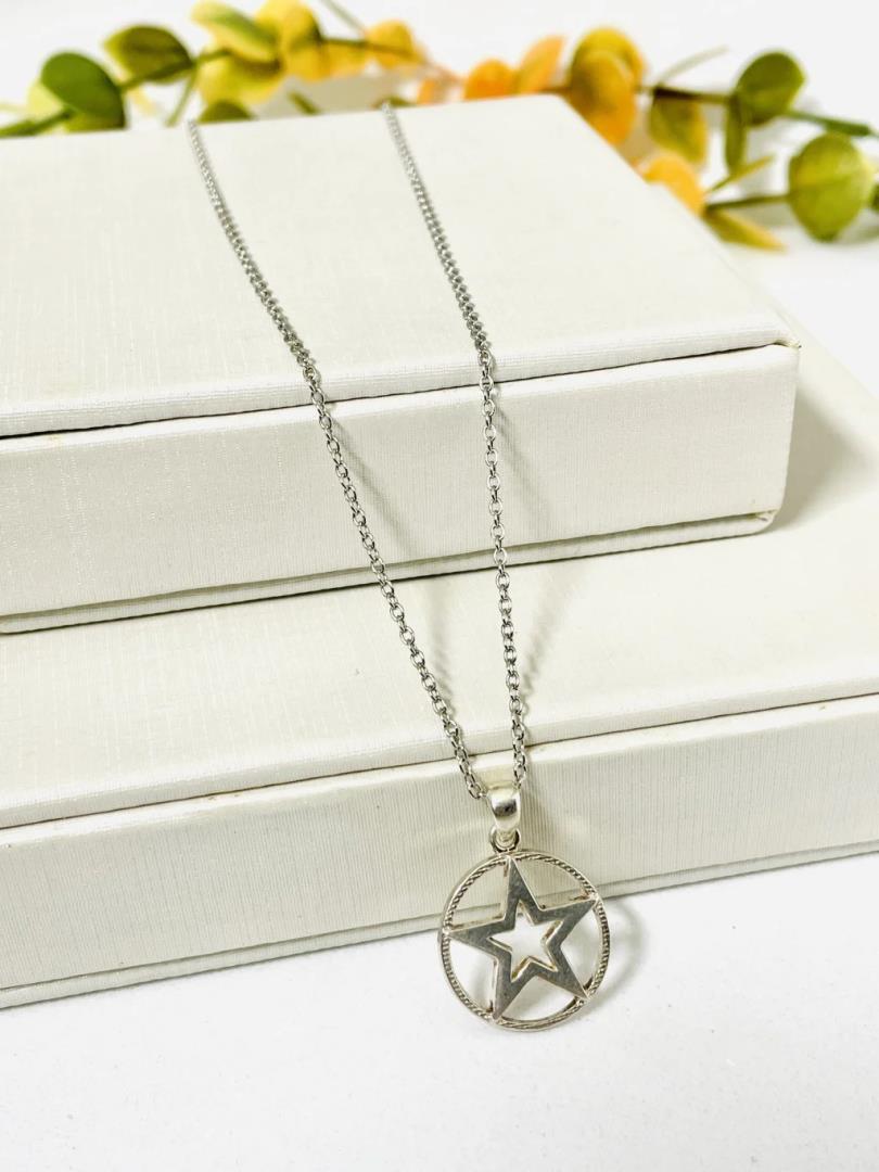 Corrente de Prata 925 com Pingente Estrela de Davi