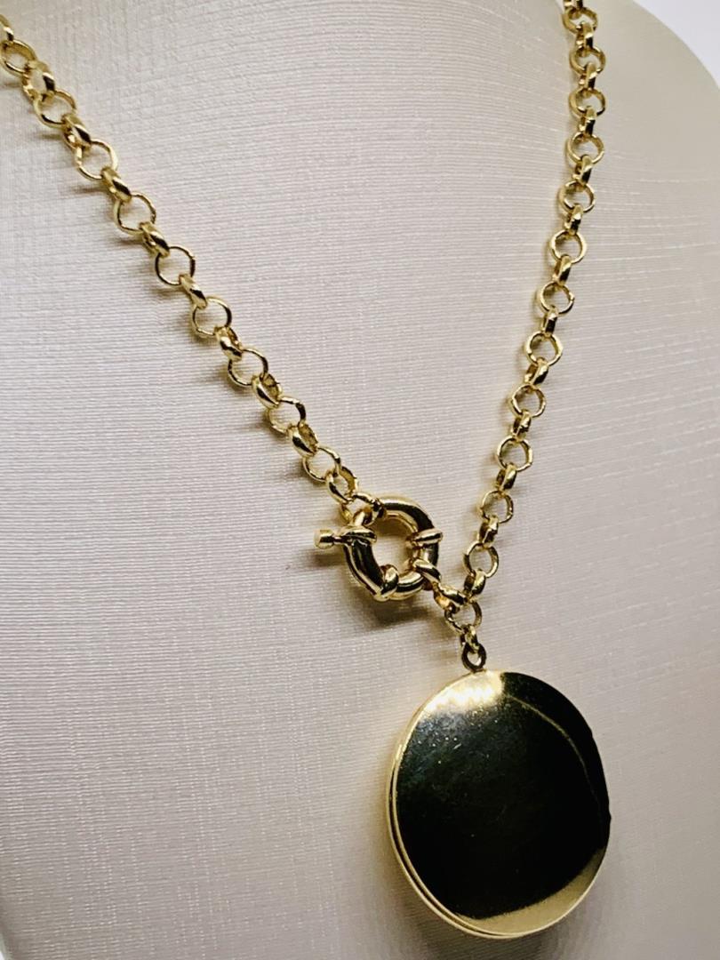 Corrente Relicário Elo Português Dupla Face