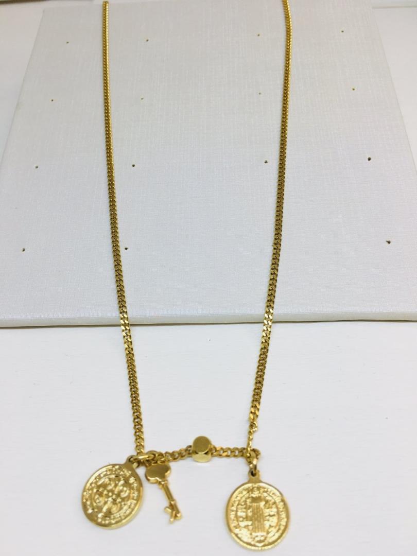 Escapulário São Bento De Aço Com Banho