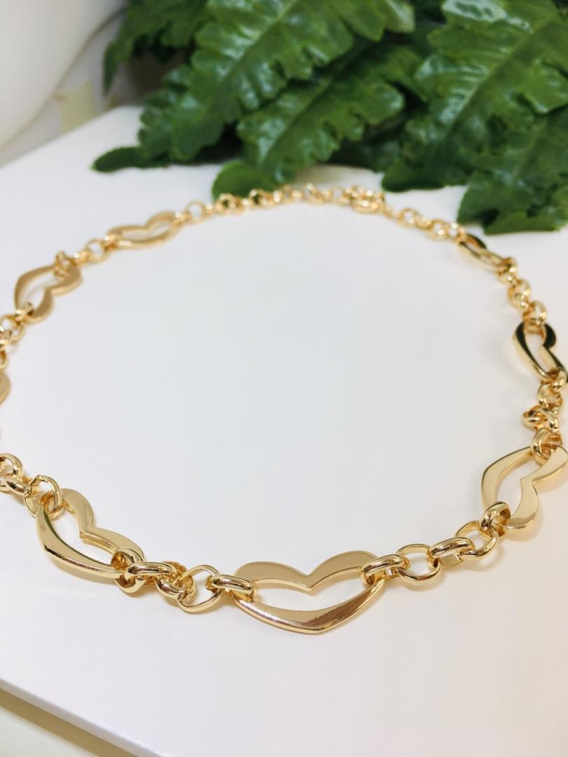 Gargantilha Corações Elo Portugês