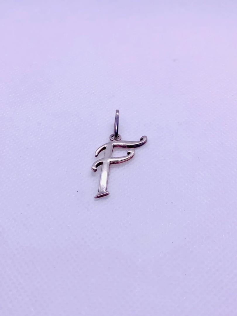 Pingente Letra F Prata 925