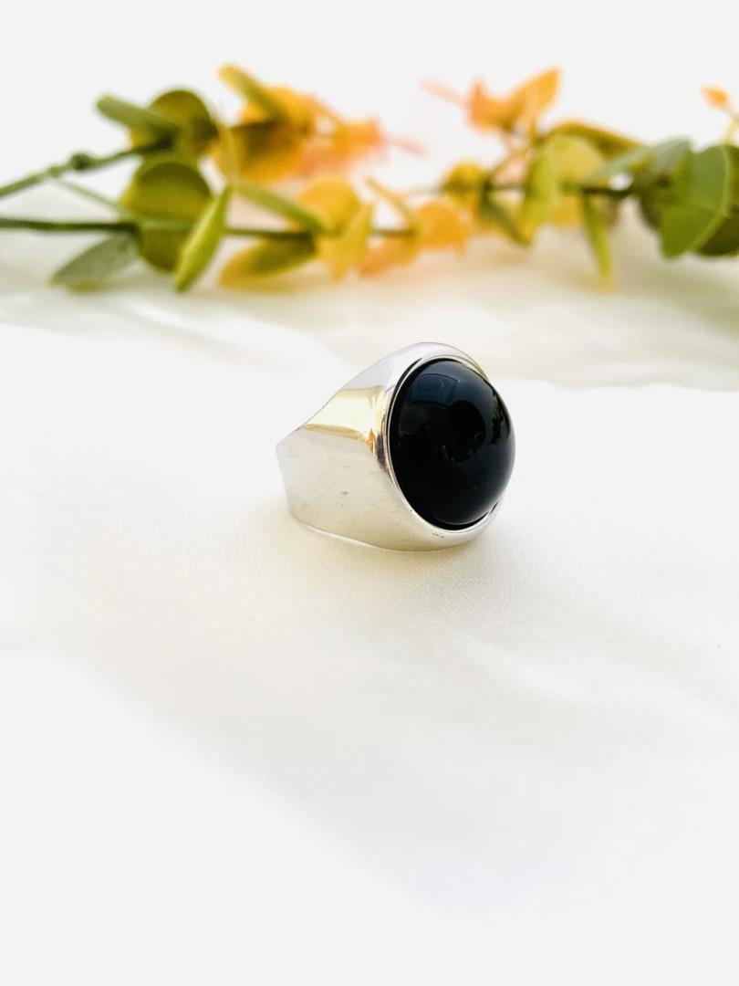 Anel de Prata com Pedra Natural