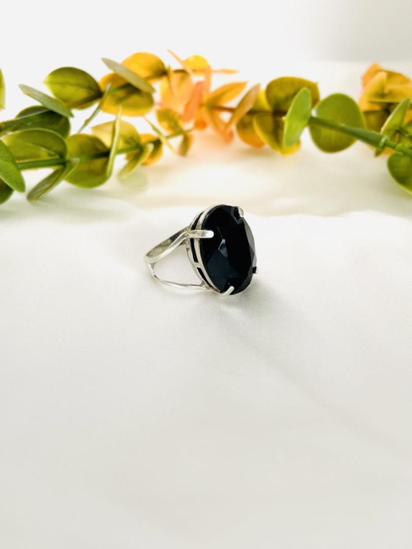 Anel de Prata com Pedra Ônix