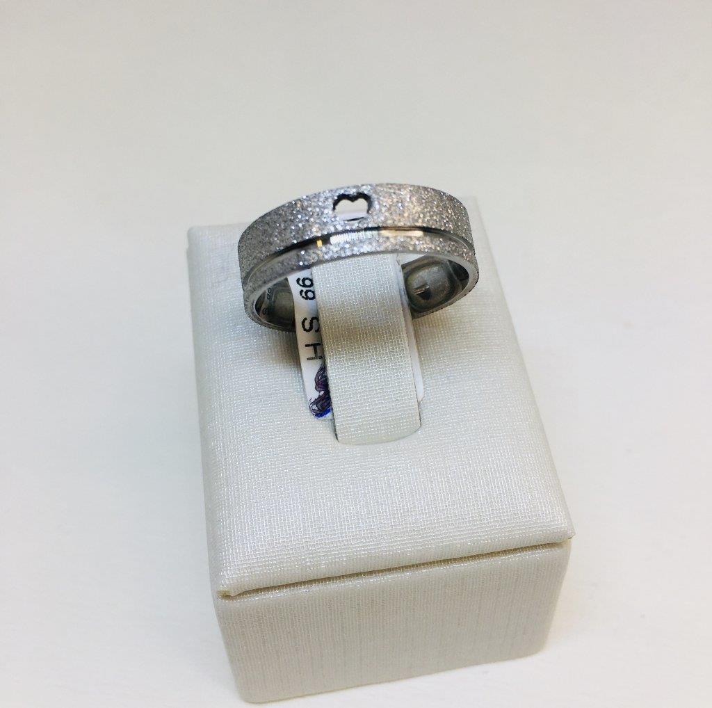 Aliança Craquelada De Aço