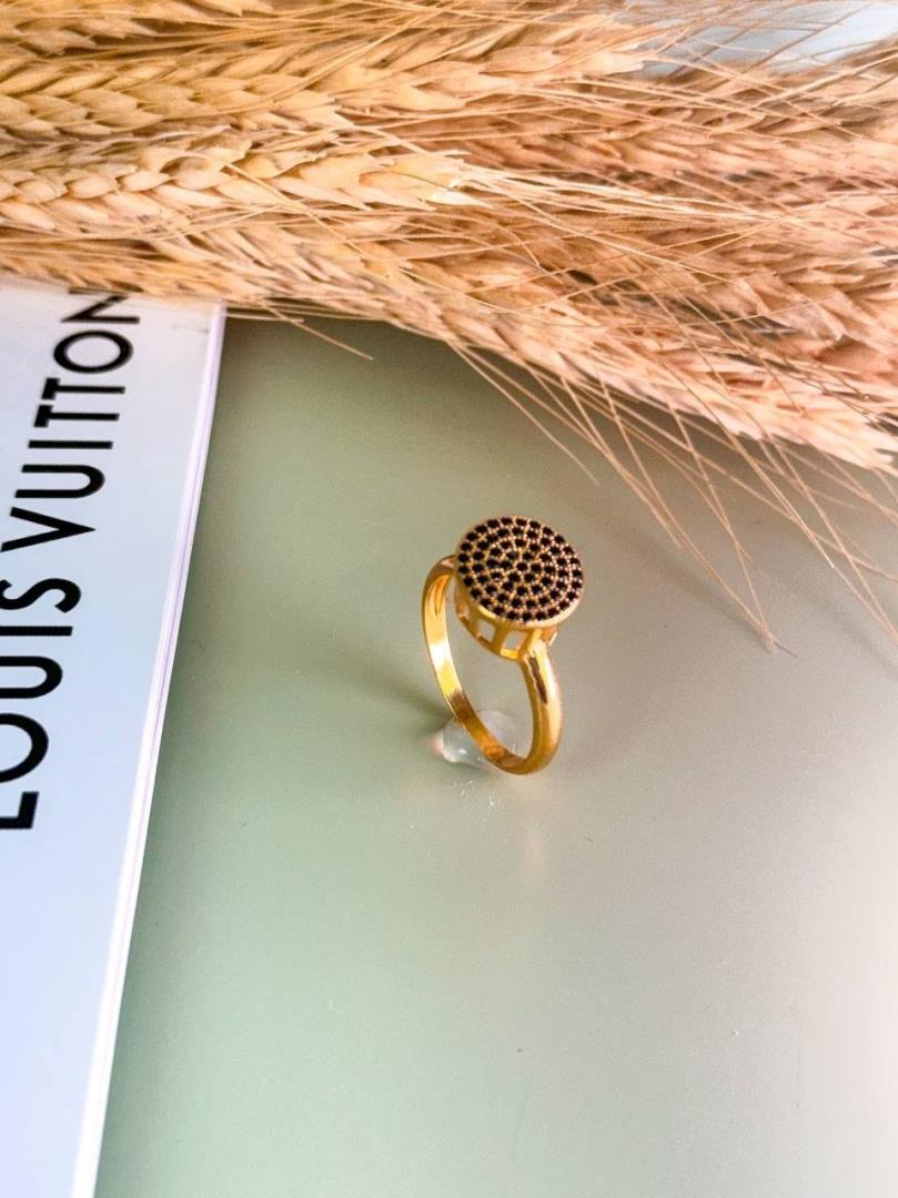 Anel Estilo Chuveiro Com Pedras Ametistas Cravejadas