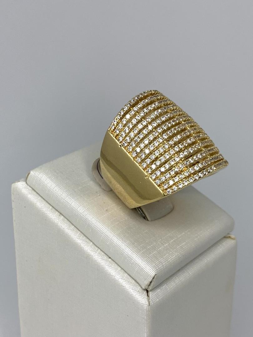 Anel Largo Com 13 Alianças Cravejadas - Imagem 2