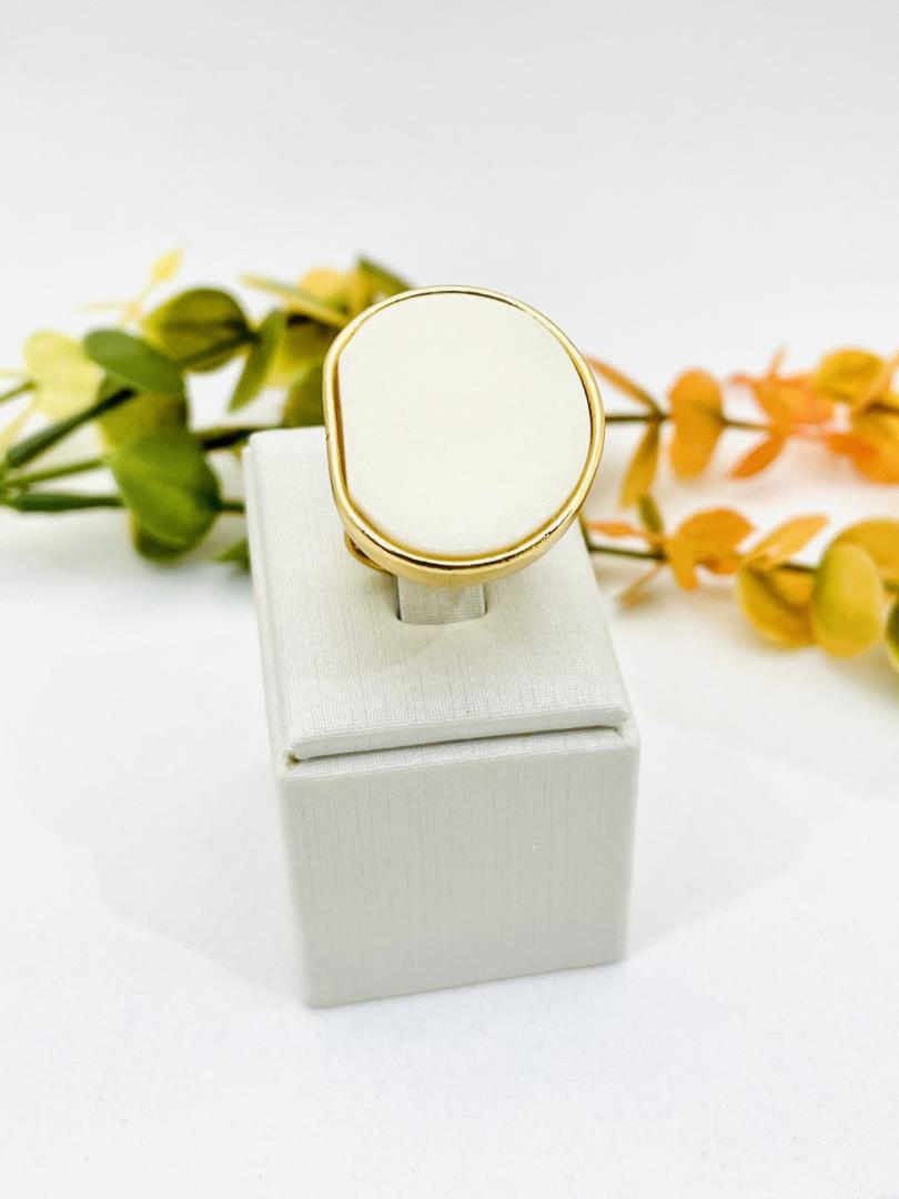 Anel Orgânico Banho de Ouro 18k com Resina - Imagem 2