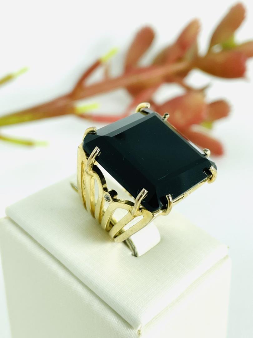 Anel Pedra Quadrada Cor Preta
