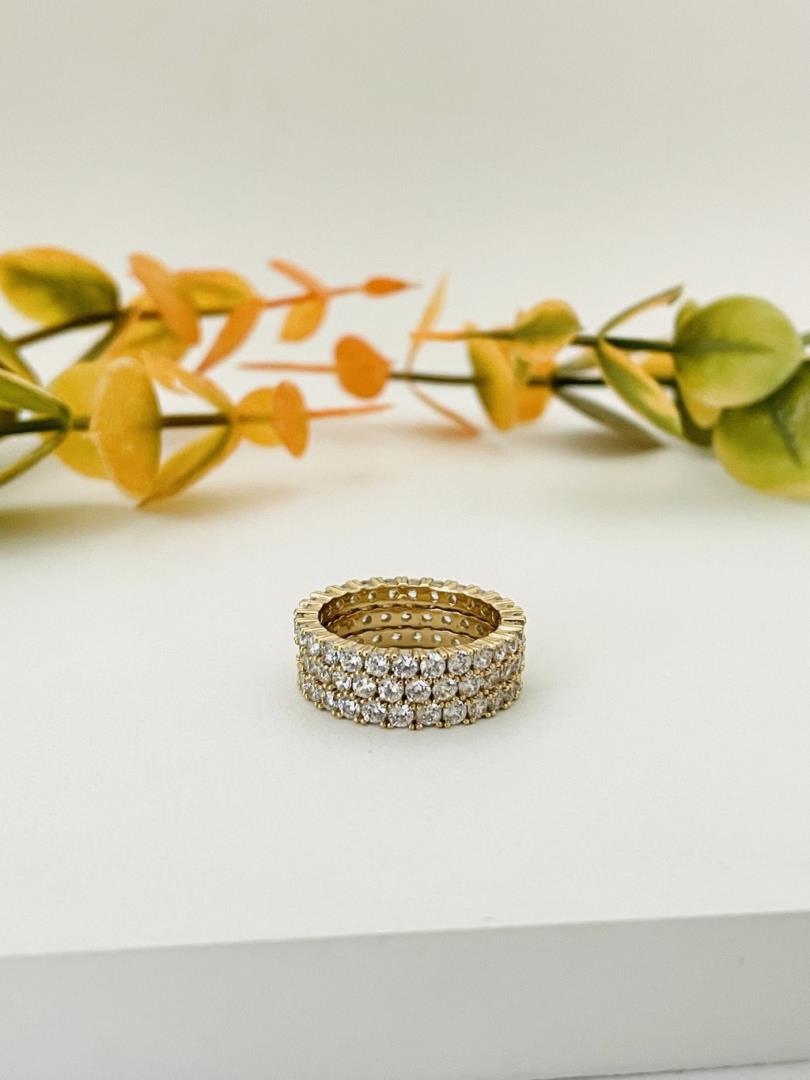 Anel Triplo Cravejado