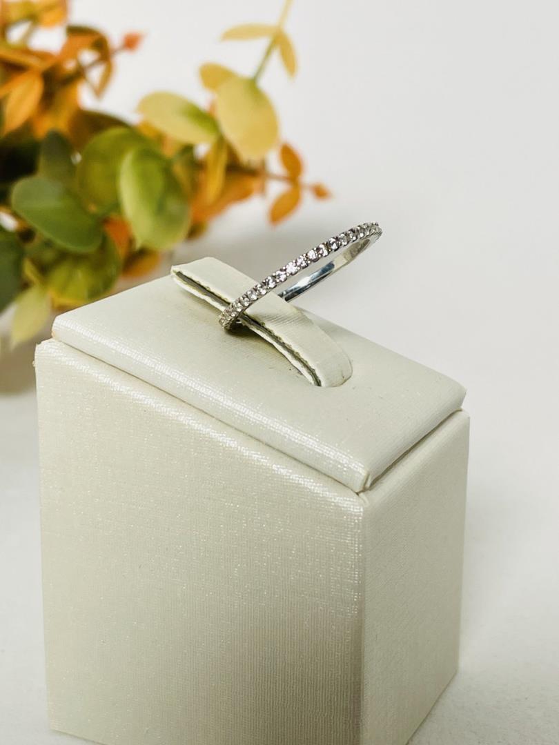 Anel Aparador Prata 925 Cravejado Aro 18