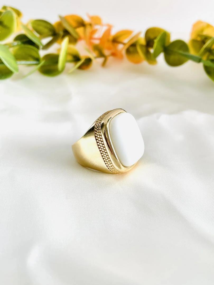 Anel com Pedra Branca - Imagem 2