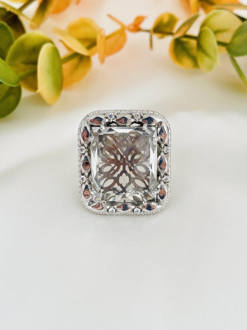 Anel com Pedra Incolor - Imagem 2