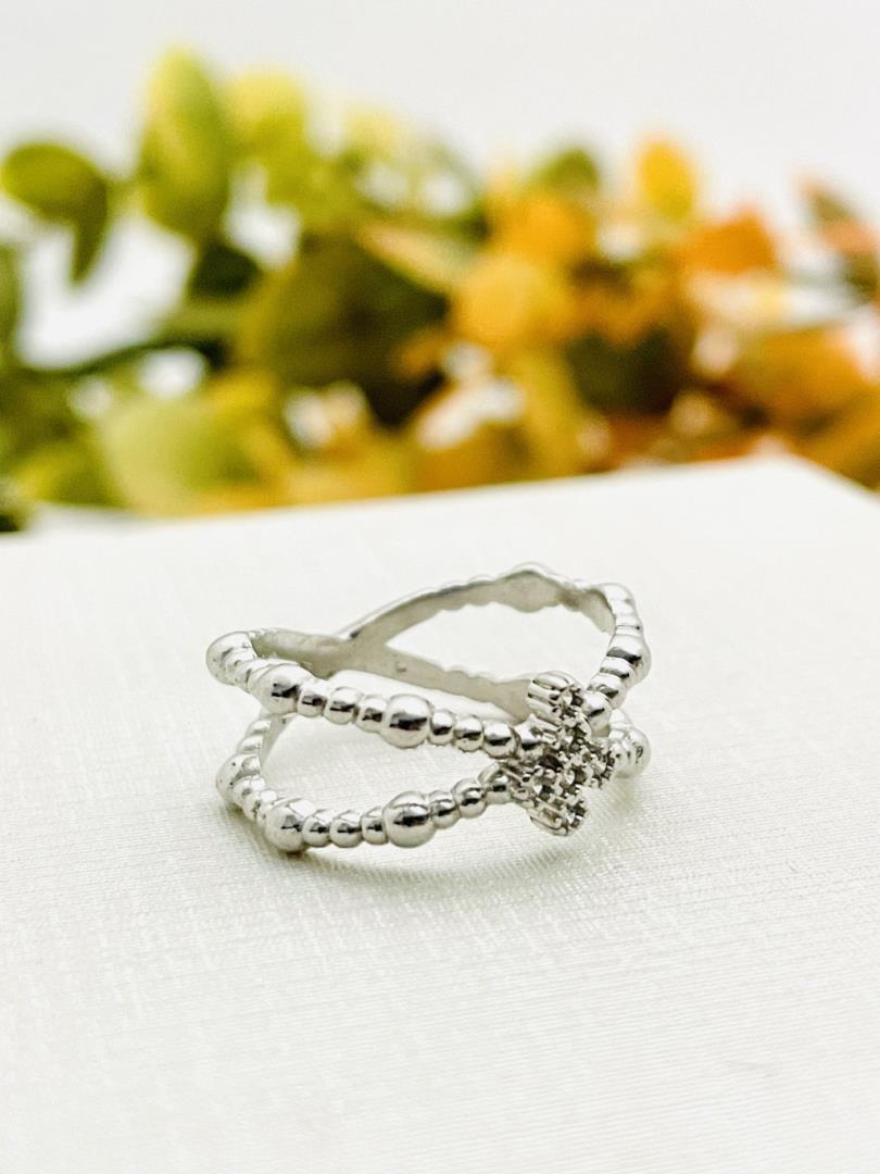 Anel Cruz com Banho de Ródio - Imagem 2