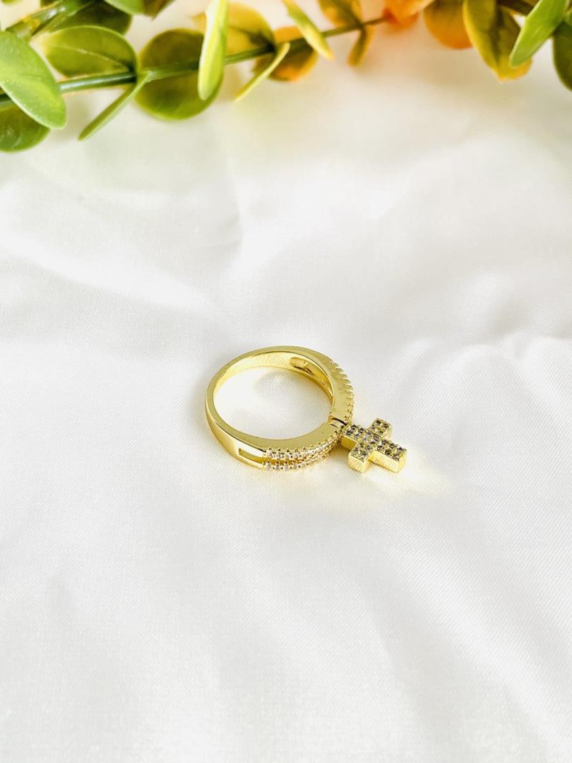 Anel Cruz com Zircônias Cravejadas - Imagem 2