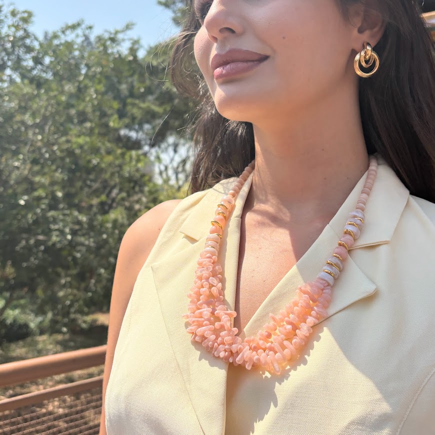 Colar de Resina cor Rosê - Imagem 2