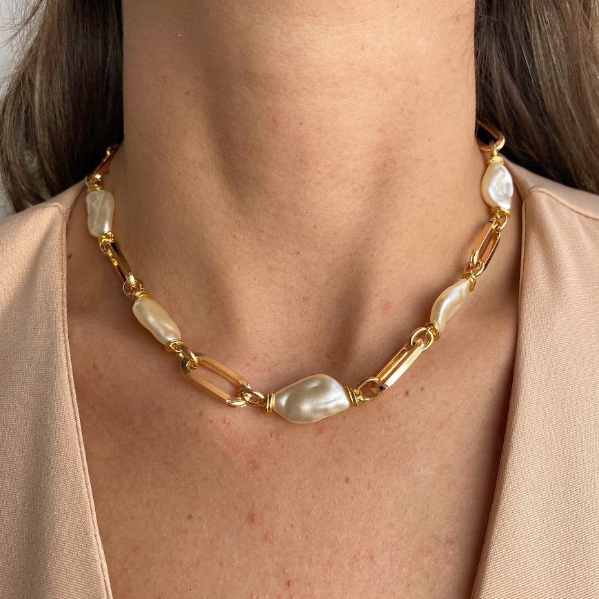 Gargantilha com Pérolas ABS